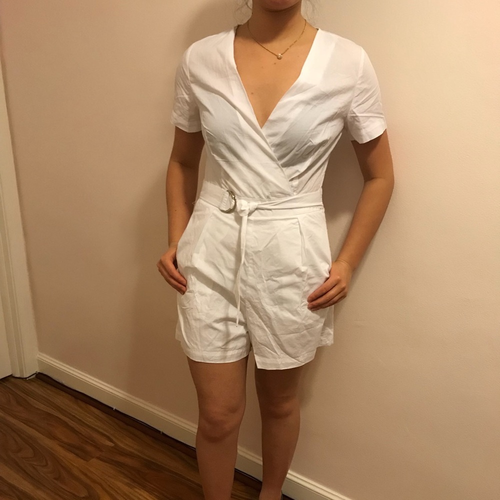 White wrap romper